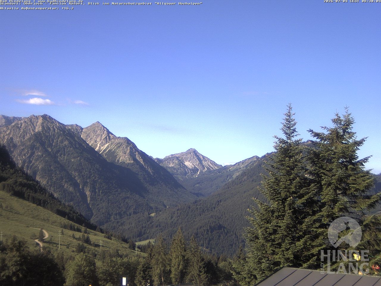 Archiv Foto Webcam Naturschutzgebiet "Allgäuer Hochalpen" vom Kinderhotel Oberjoch aus gesehen