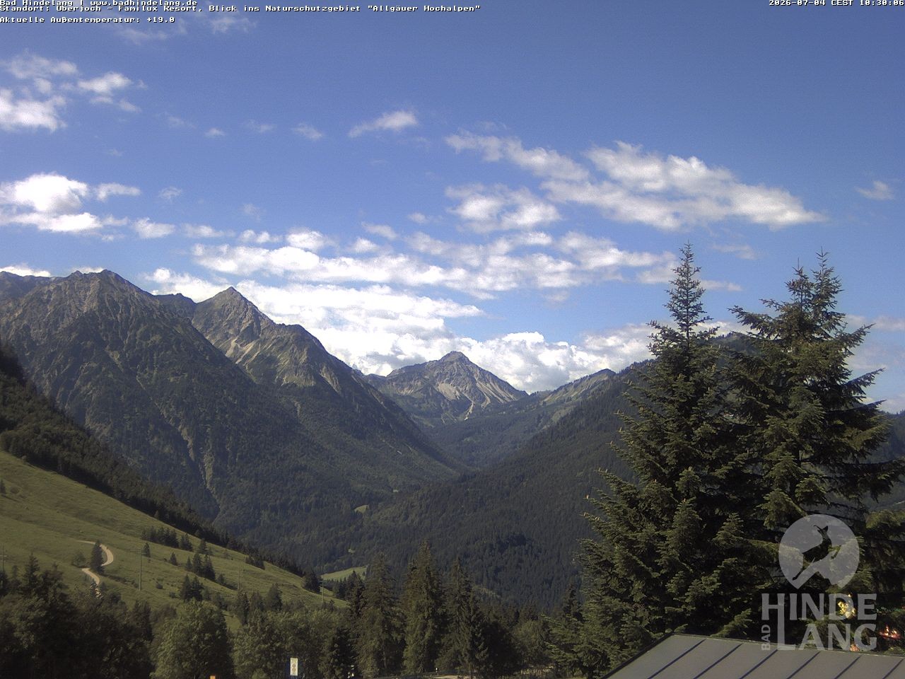 Archiv Foto Webcam Naturschutzgebiet "Allgäuer Hochalpen" vom Kinderhotel Oberjoch aus gesehen