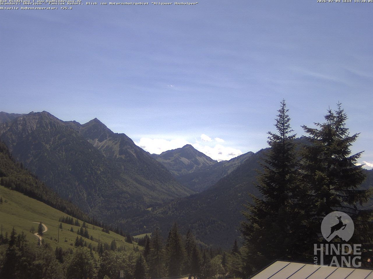 Archiv Foto Webcam Naturschutzgebiet "Allgäuer Hochalpen" vom Kinderhotel Oberjoch aus gesehen