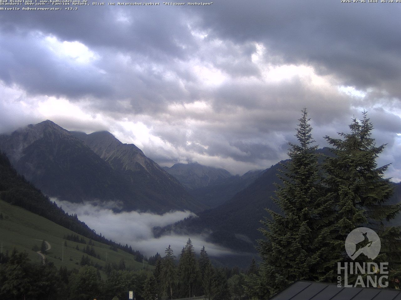 Archiv Foto Webcam Naturschutzgebiet "Allgäuer Hochalpen" vom Kinderhotel Oberjoch aus gesehen