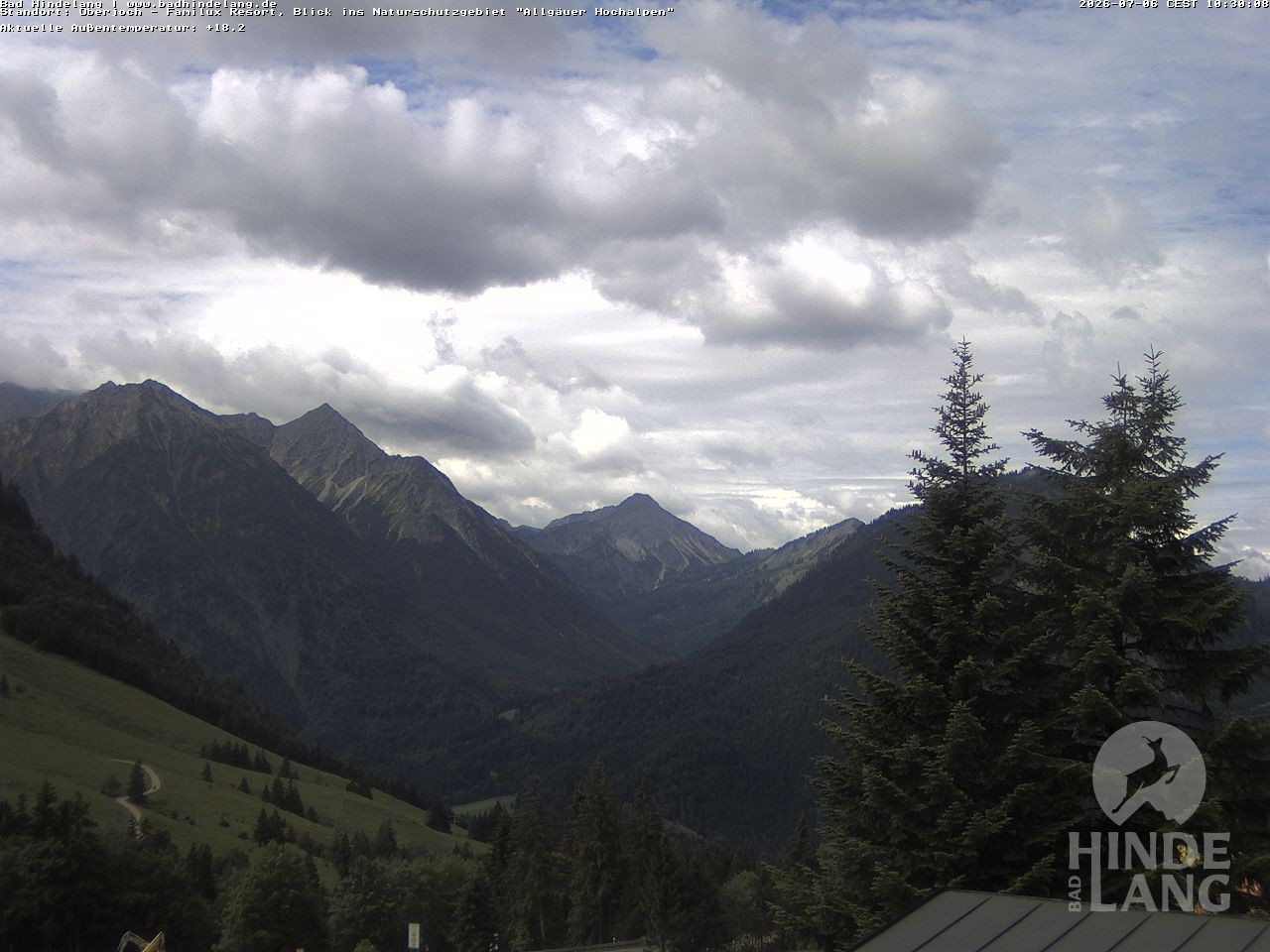 Archiv Foto Webcam Naturschutzgebiet "Allgäuer Hochalpen" vom Kinderhotel Oberjoch aus gesehen