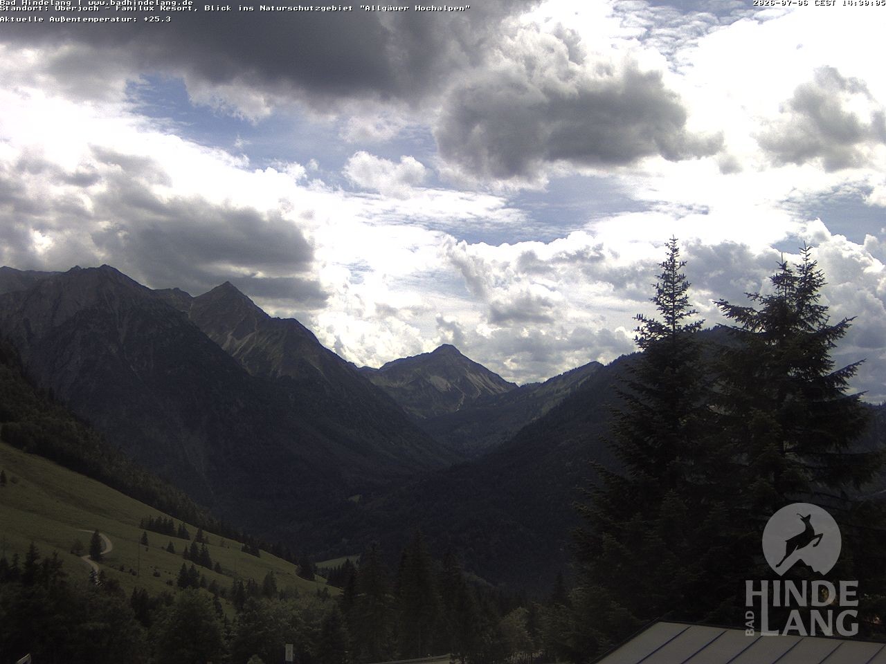 Archiv Foto Webcam Naturschutzgebiet "Allgäuer Hochalpen" vom Kinderhotel Oberjoch aus gesehen