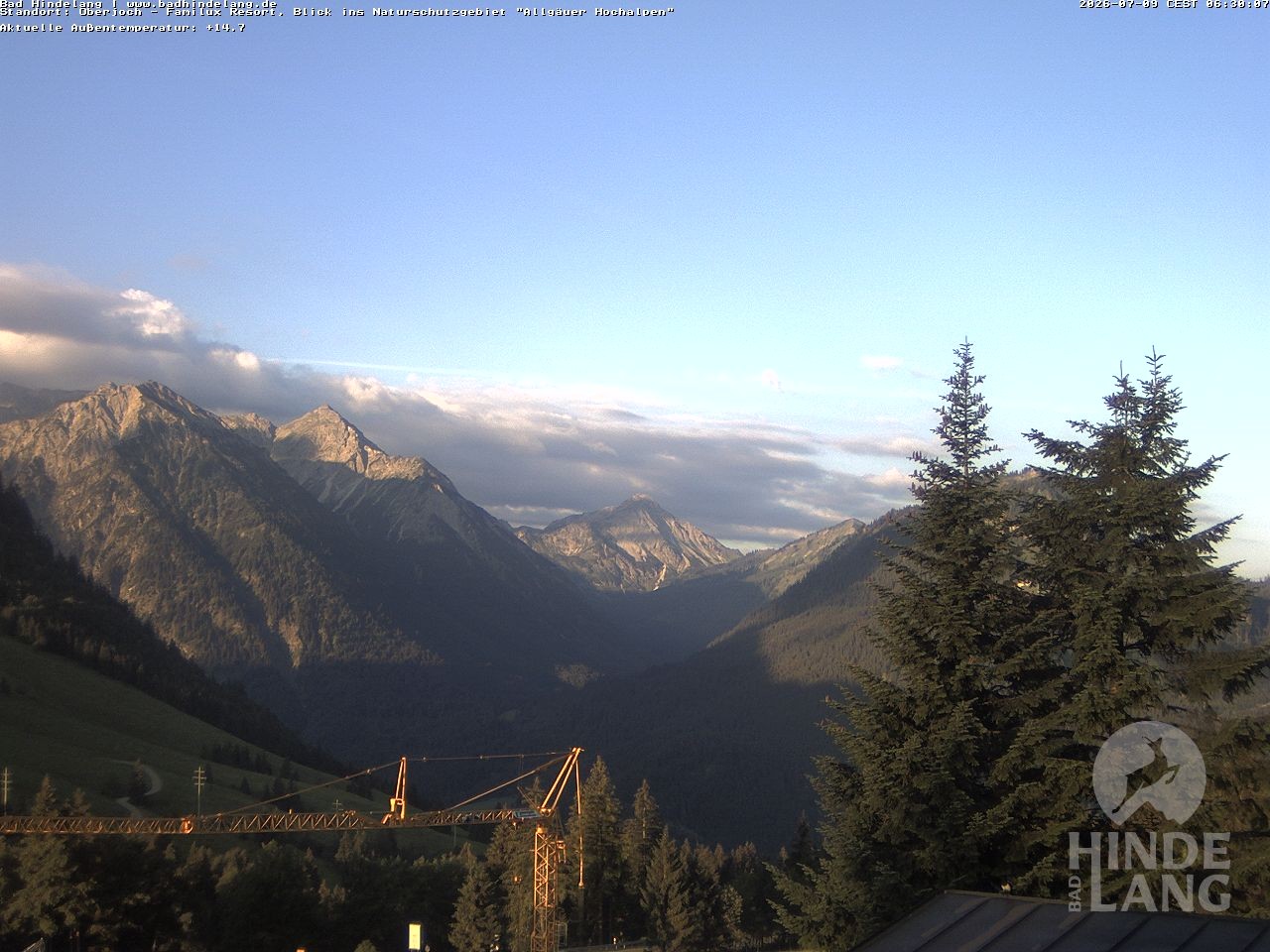 Archiv Foto Webcam Naturschutzgebiet "Allgäuer Hochalpen" vom Kinderhotel Oberjoch aus gesehen