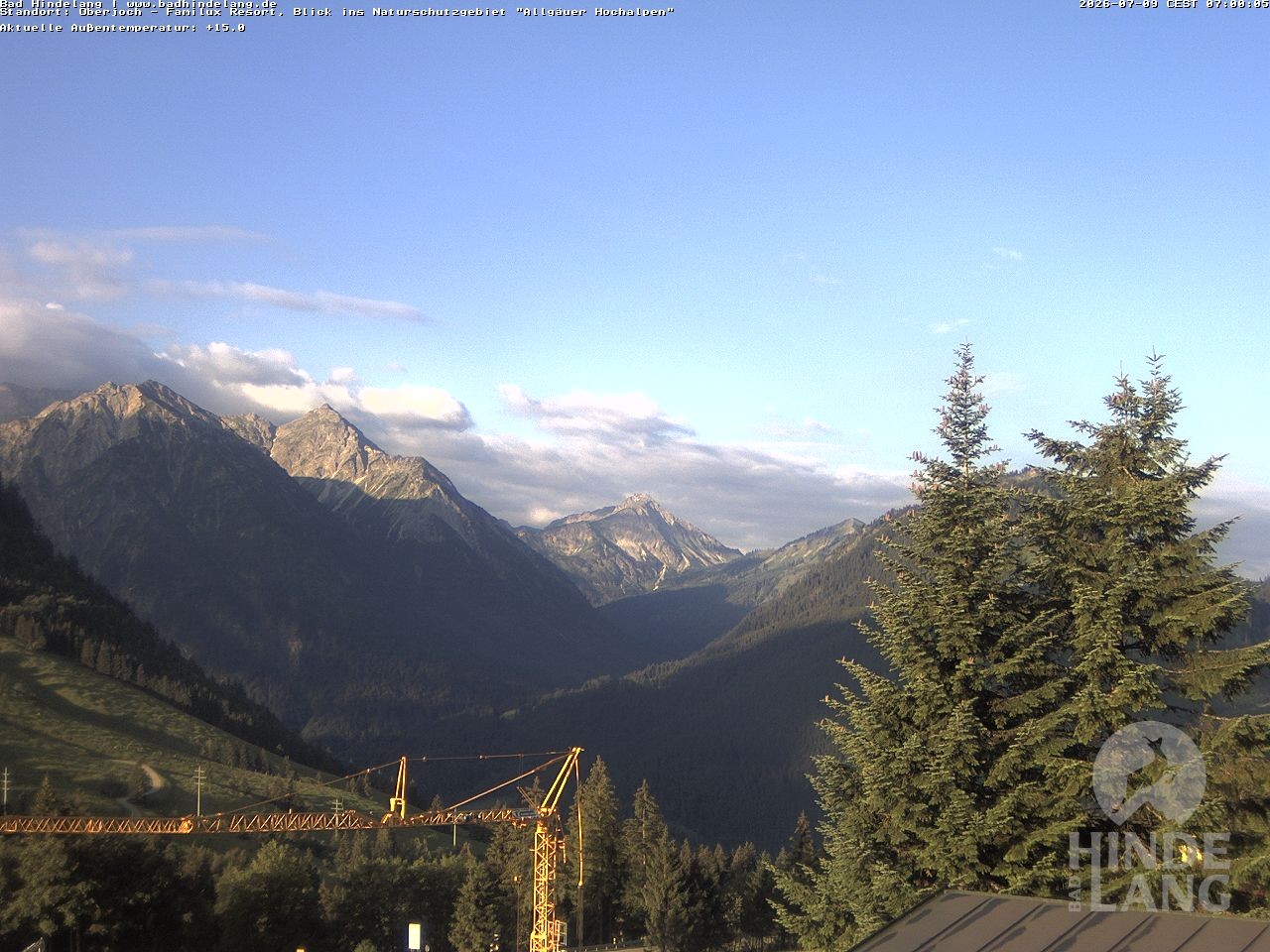 Archiv Foto Webcam Naturschutzgebiet "Allgäuer Hochalpen" vom Kinderhotel Oberjoch aus gesehen
