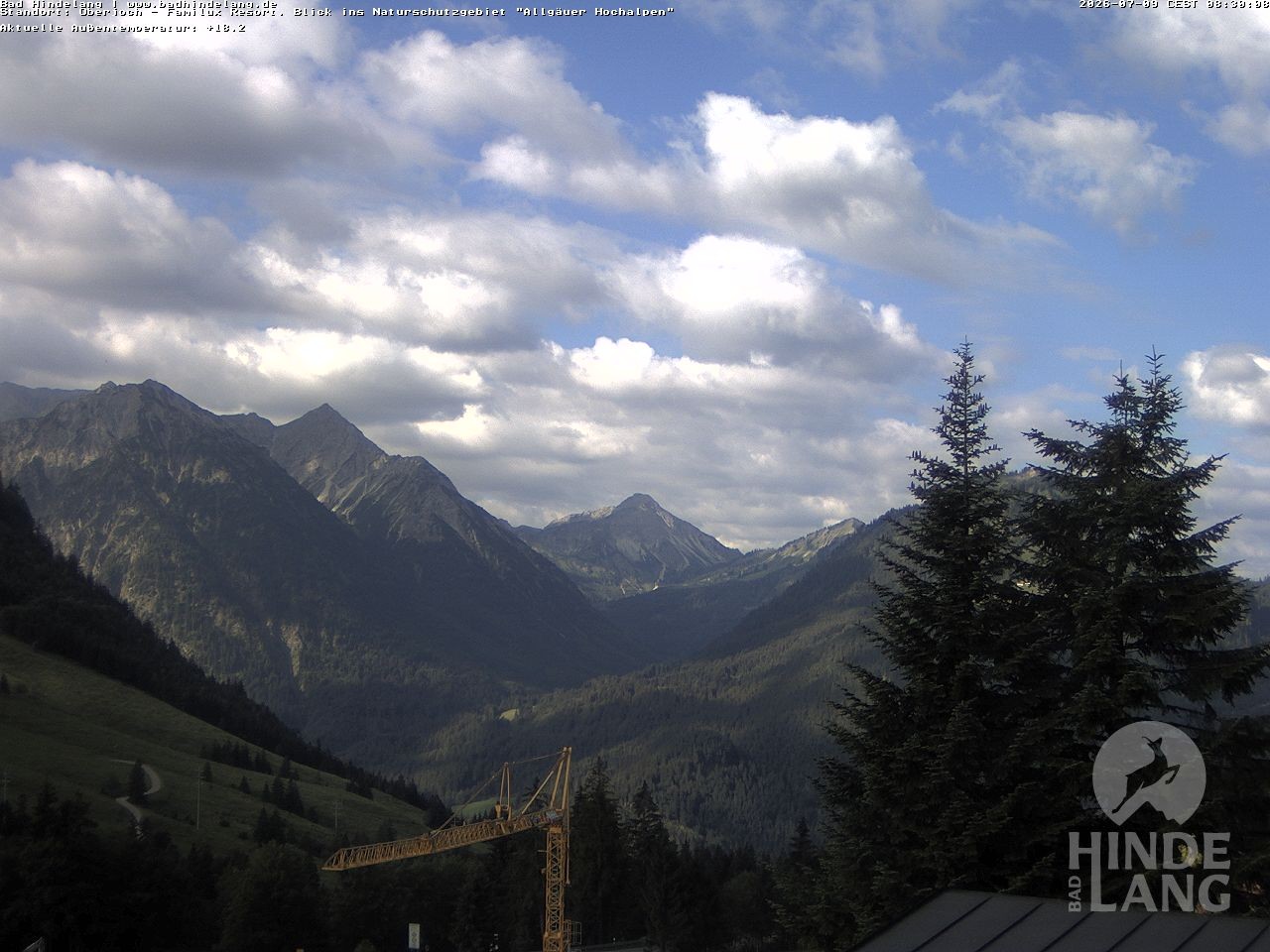 Archiv Foto Webcam Naturschutzgebiet "Allgäuer Hochalpen" vom Kinderhotel Oberjoch aus gesehen