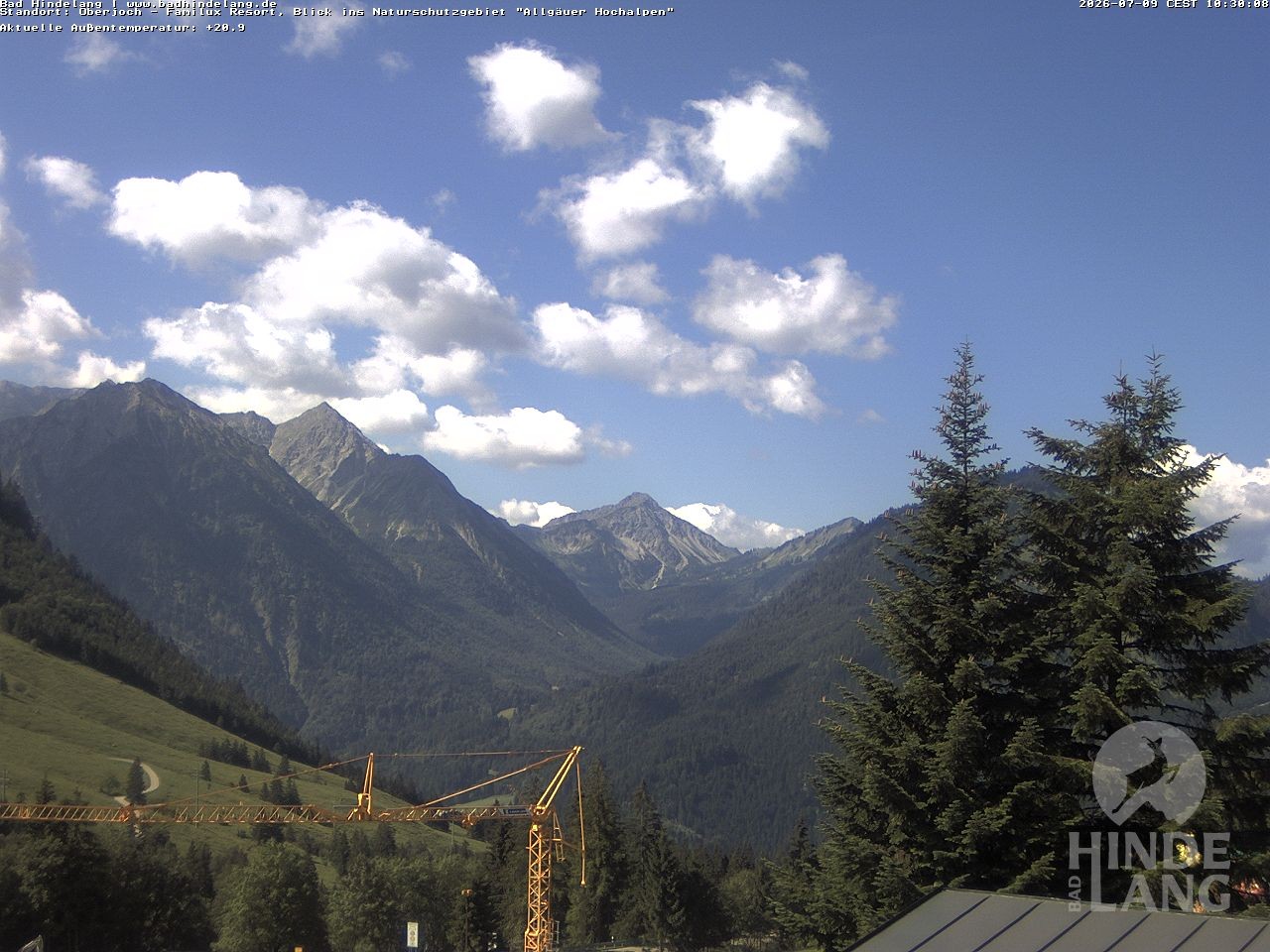 Archiv Foto Webcam Naturschutzgebiet "Allgäuer Hochalpen" vom Kinderhotel Oberjoch aus gesehen