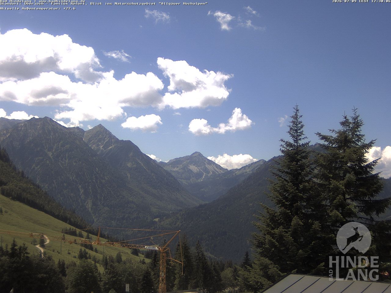 Archiv Foto Webcam Naturschutzgebiet "Allgäuer Hochalpen" vom Kinderhotel Oberjoch aus gesehen