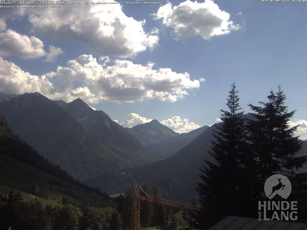 Archiv Foto Webcam Naturschutzgebiet "Allgäuer Hochalpen" vom Kinderhotel Oberjoch aus gesehen