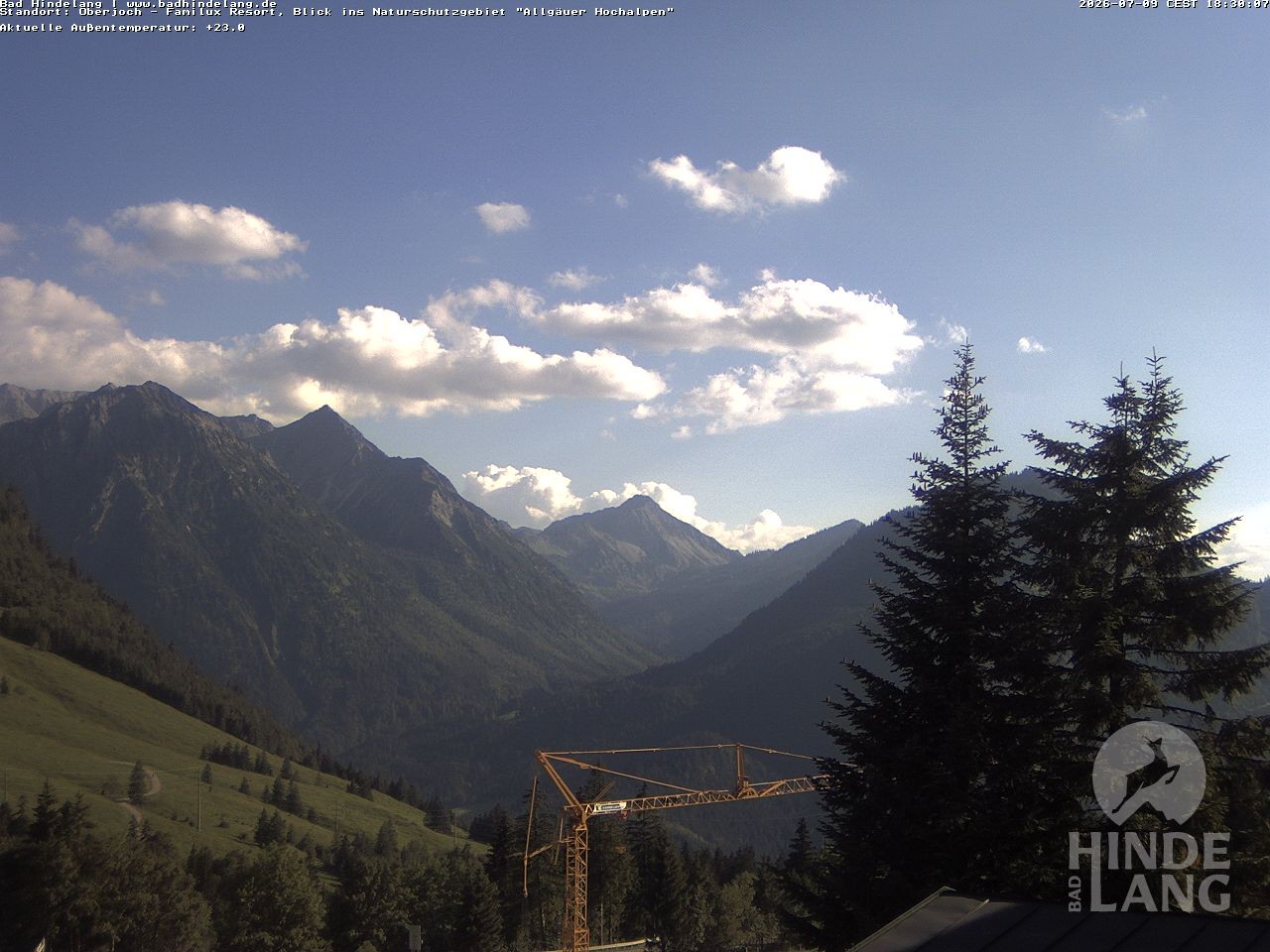 Archiv Foto Webcam Naturschutzgebiet "Allgäuer Hochalpen" vom Kinderhotel Oberjoch aus gesehen