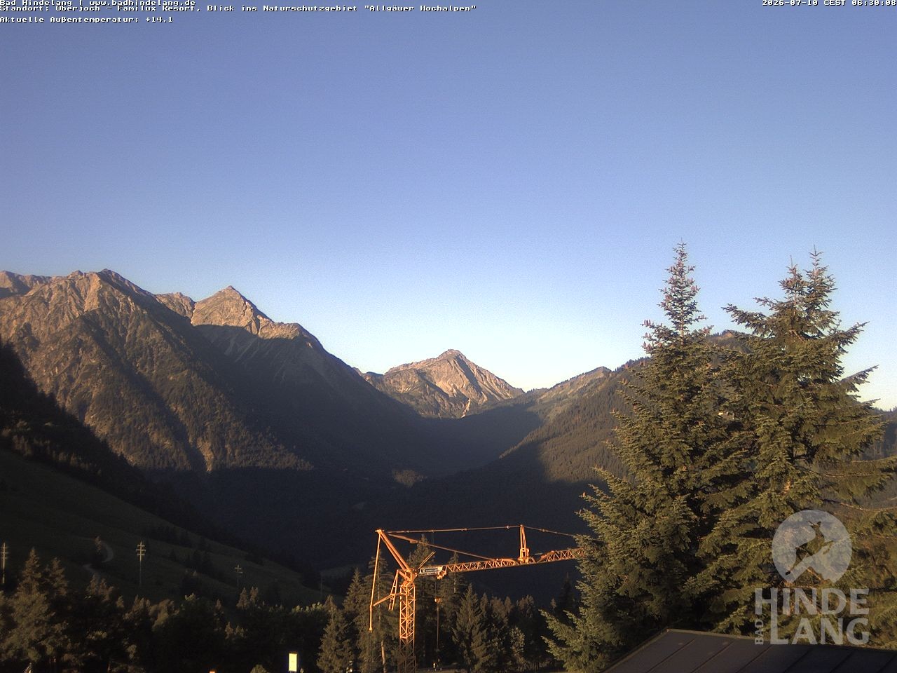 Archiv Foto Webcam Naturschutzgebiet "Allgäuer Hochalpen" vom Kinderhotel Oberjoch aus gesehen