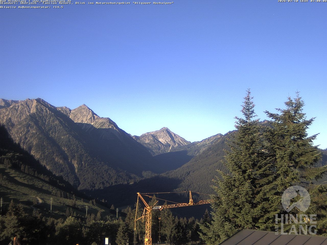 Archiv Foto Webcam Naturschutzgebiet "Allgäuer Hochalpen" vom Kinderhotel Oberjoch aus gesehen