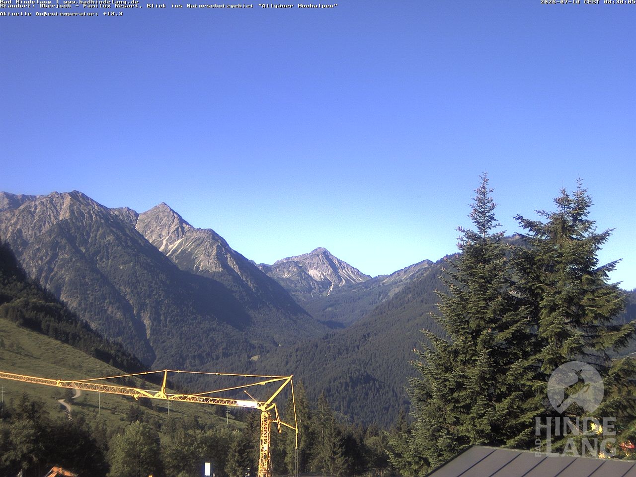 Archiv Foto Webcam Naturschutzgebiet "Allgäuer Hochalpen" vom Kinderhotel Oberjoch aus gesehen