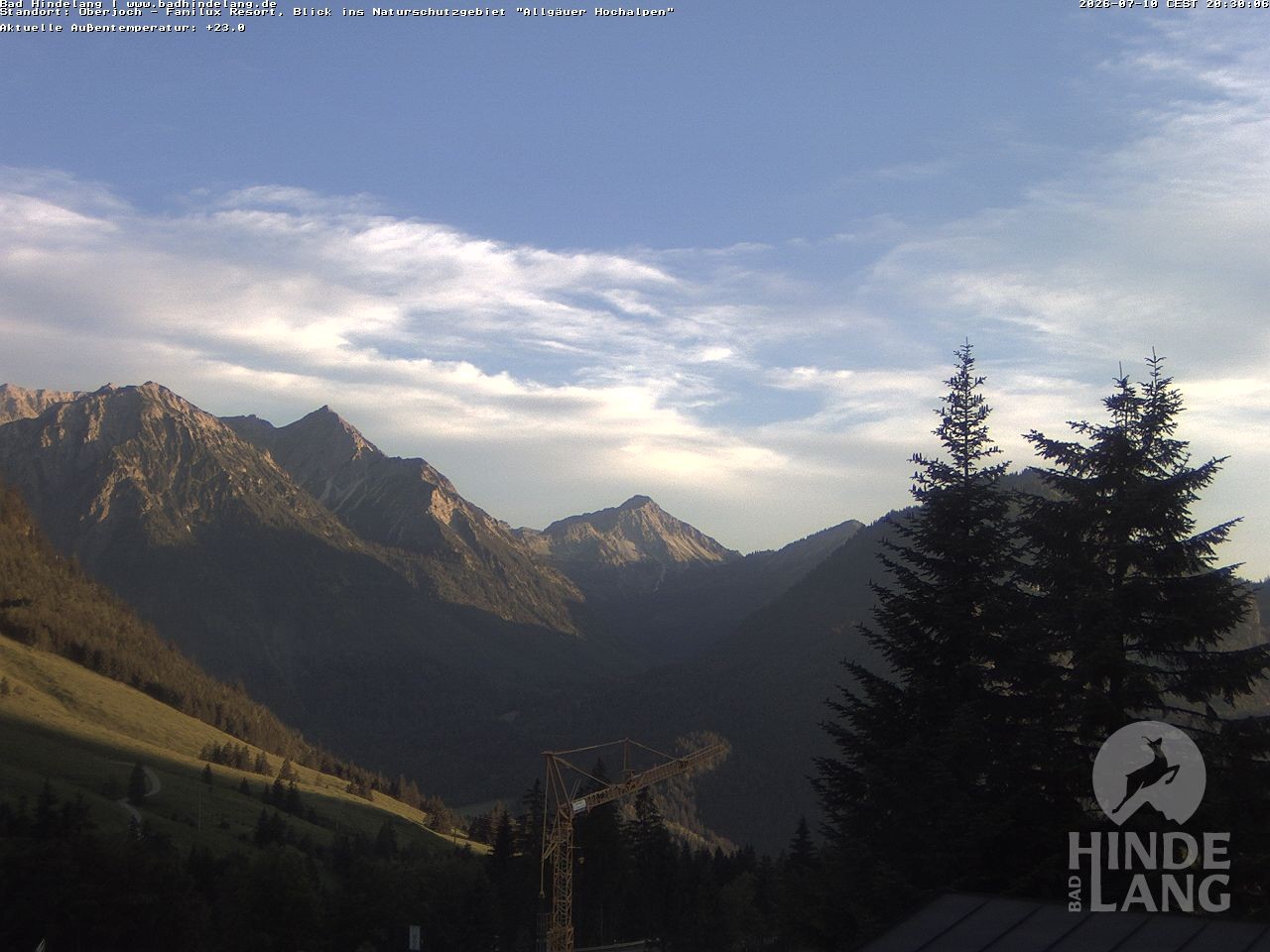 Archived image Webcam Kids hotel Oberjoch: view at the nature reseve "Allgäuer Hochalpen"