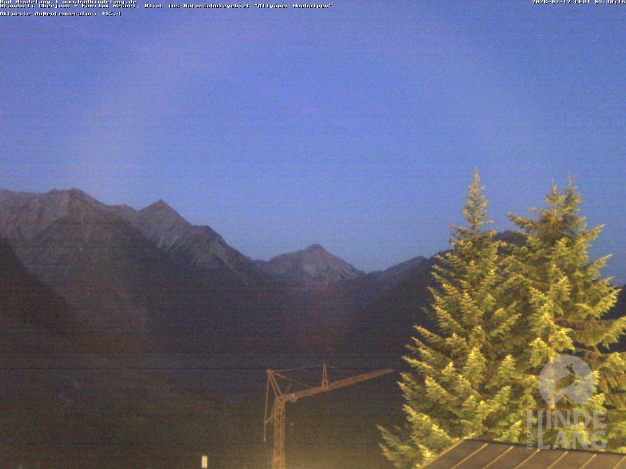 Archived image Webcam Kids hotel Oberjoch: view at the nature reseve "Allgäuer Hochalpen"