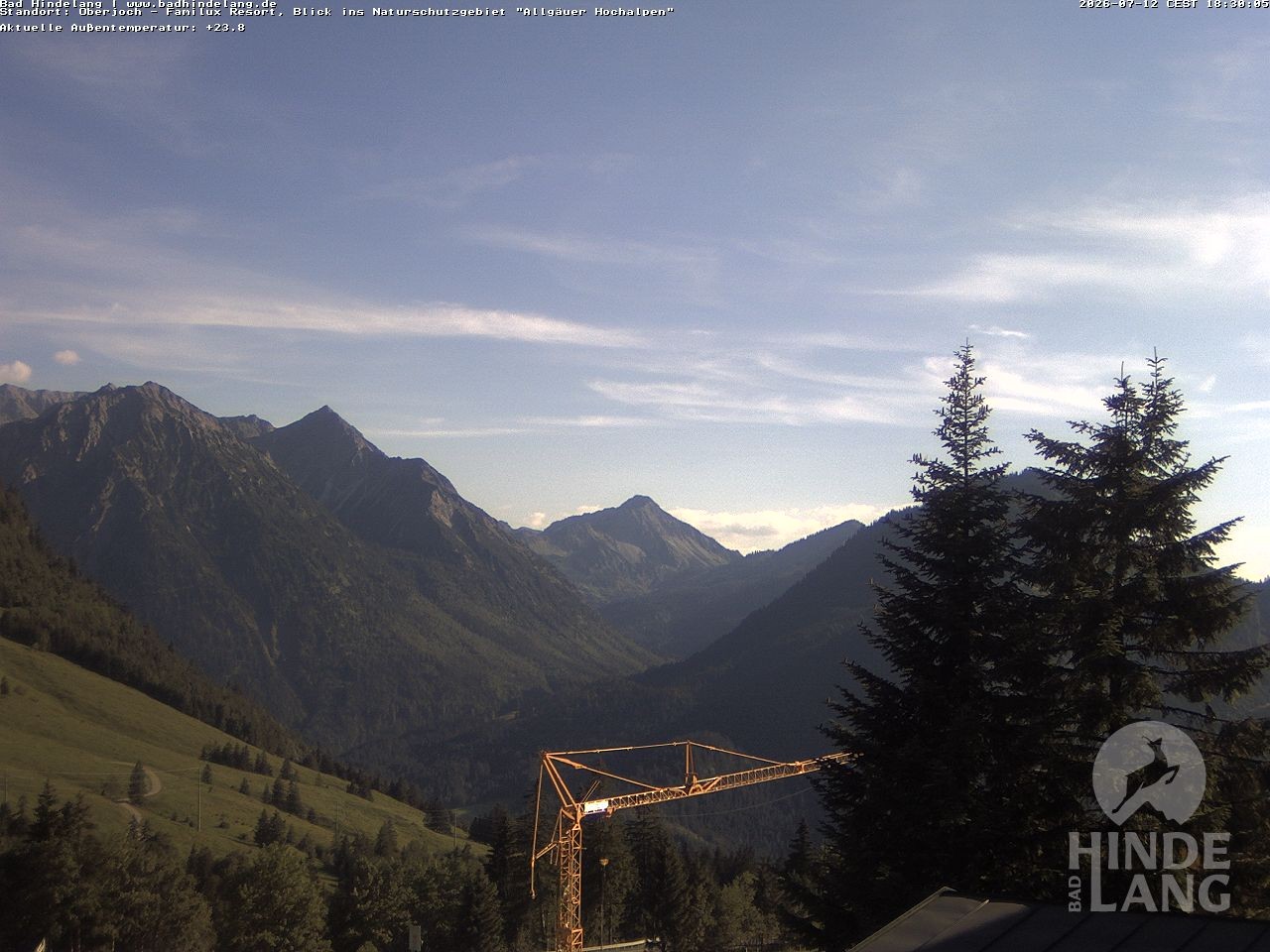 Archived image Webcam Kids hotel Oberjoch: view at the nature reseve "Allgäuer Hochalpen"