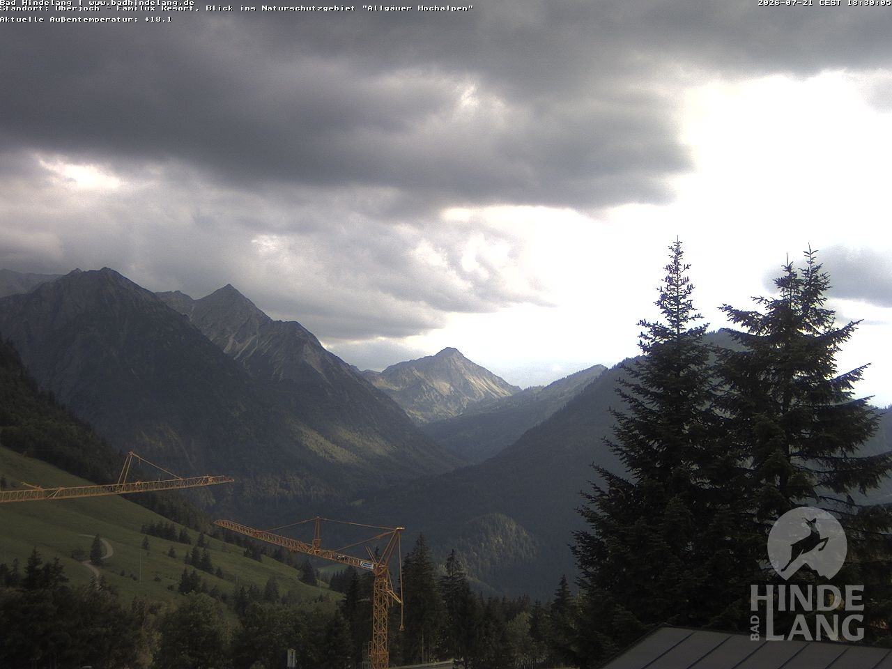 Archiv Foto Webcam Naturschutzgebiet "Allgäuer Hochalpen" vom Kinderhotel Oberjoch aus gesehen