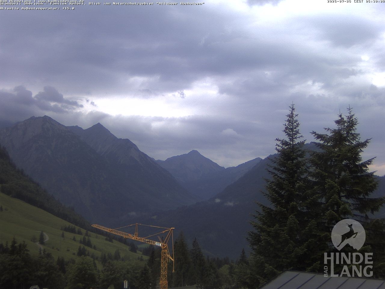 Archiv Foto Webcam Naturschutzgebiet "Allgäuer Hochalpen" vom Kinderhotel Oberjoch aus gesehen
