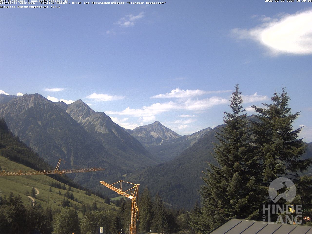 Archiv Foto Webcam Naturschutzgebiet "Allgäuer Hochalpen" vom Kinderhotel Oberjoch aus gesehen
