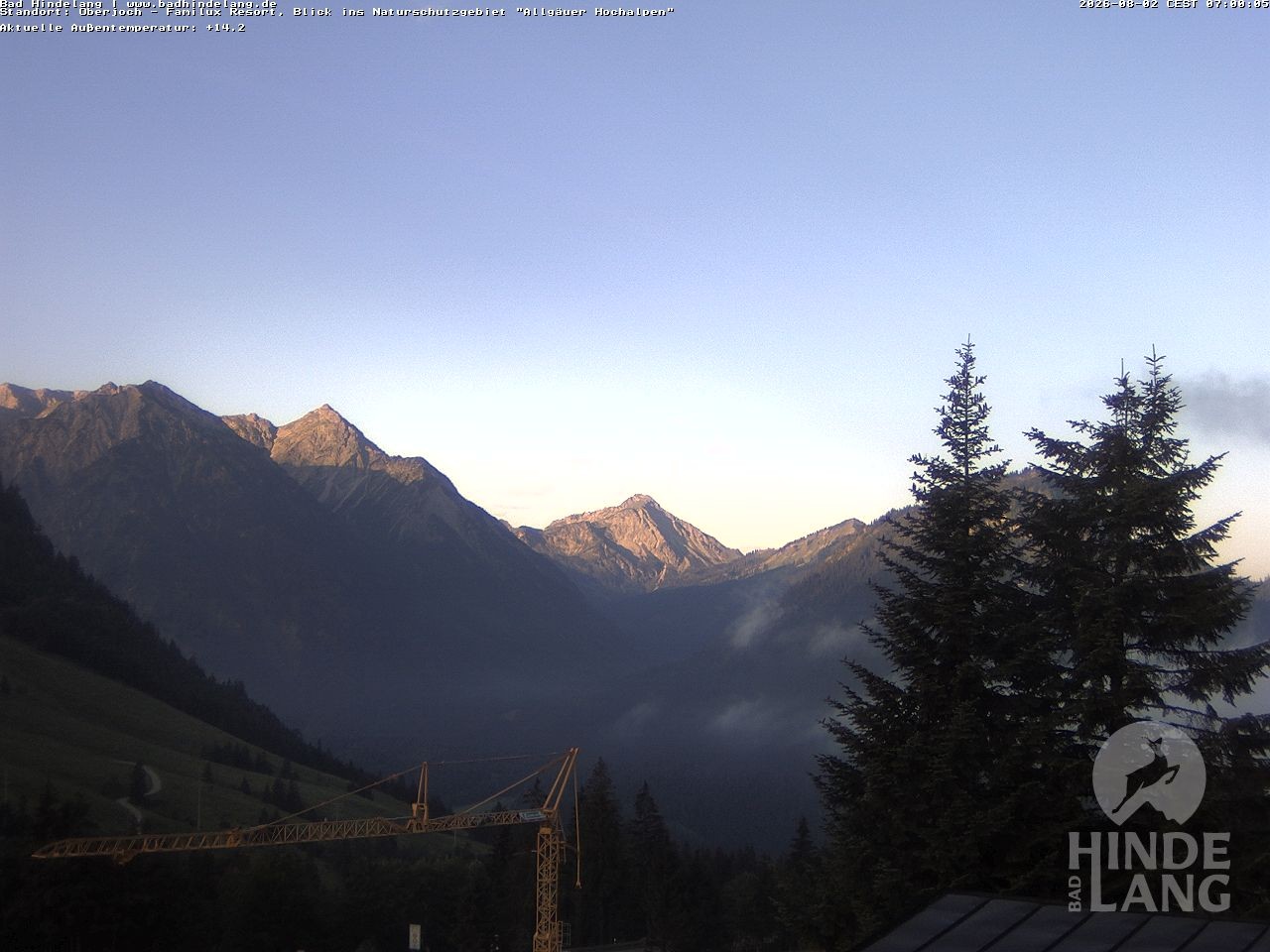 Archiv Foto Webcam Naturschutzgebiet "Allgäuer Hochalpen" vom Kinderhotel Oberjoch aus gesehen