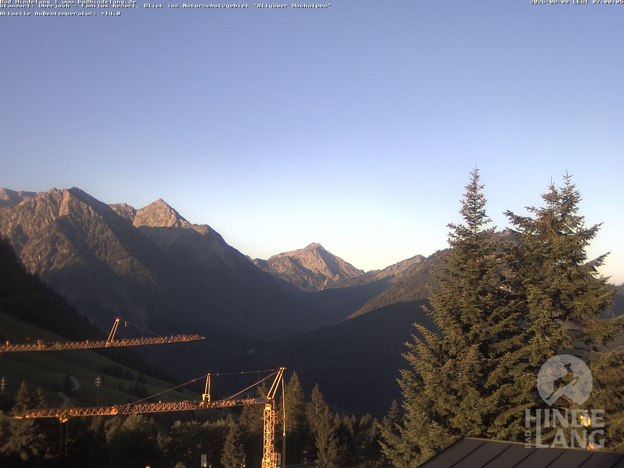 Archiv Foto Webcam Naturschutzgebiet "Allgäuer Hochalpen" vom Kinderhotel Oberjoch aus gesehen