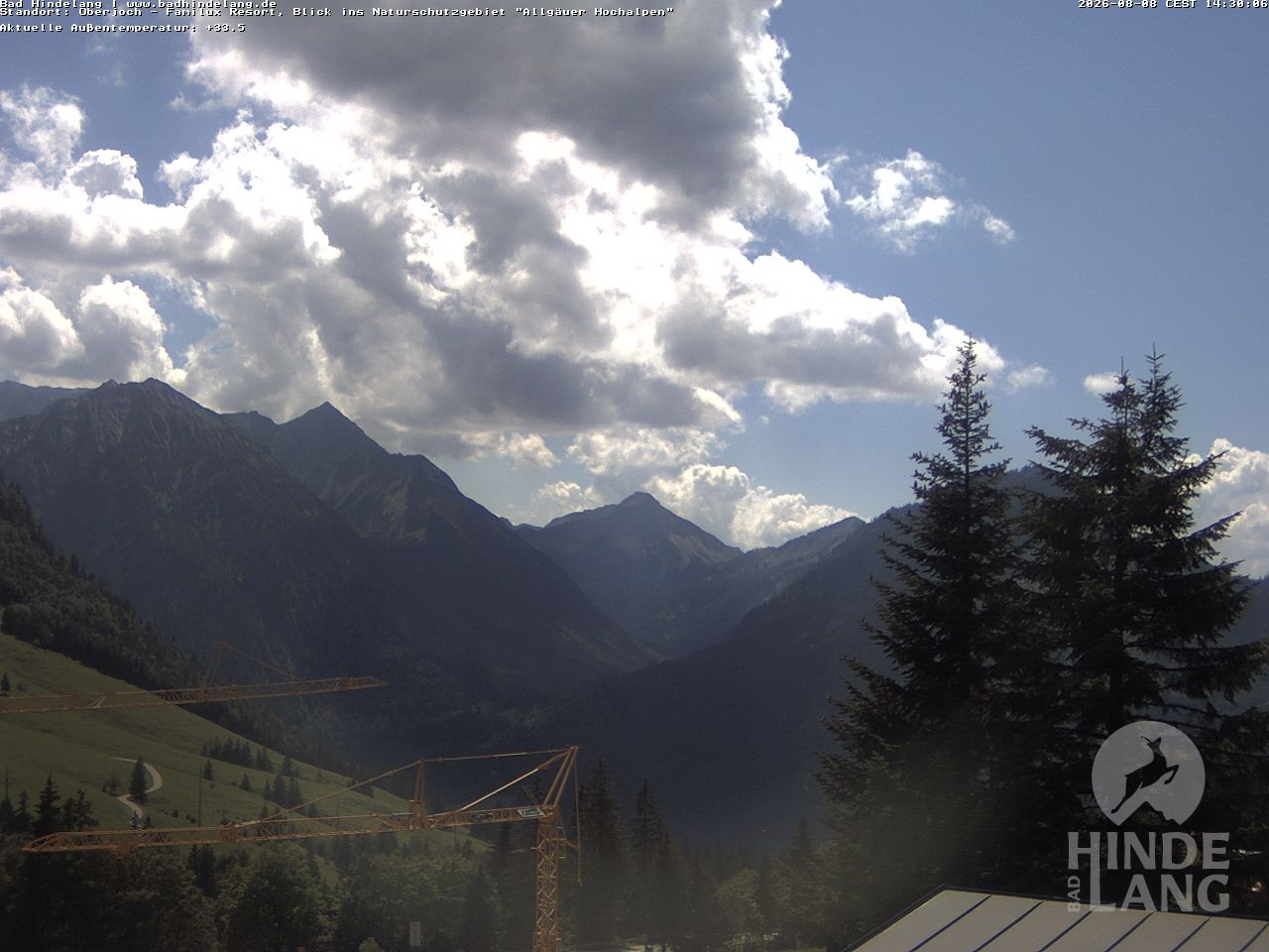 Archiv Foto Webcam Naturschutzgebiet "Allgäuer Hochalpen" vom Kinderhotel Oberjoch aus gesehen