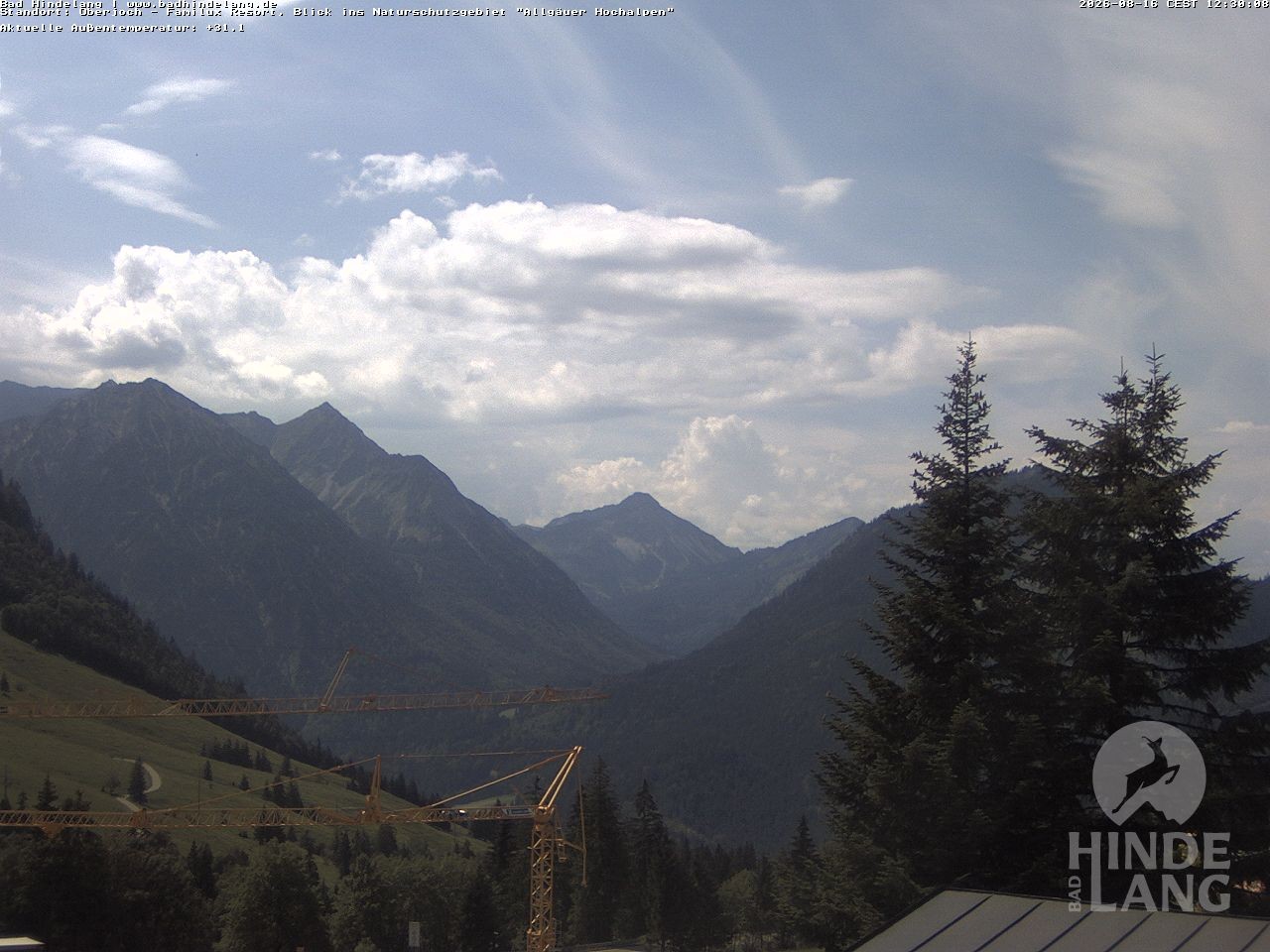 Archived image Webcam Kids hotel Oberjoch: view at the nature reseve "Allgäuer Hochalpen"