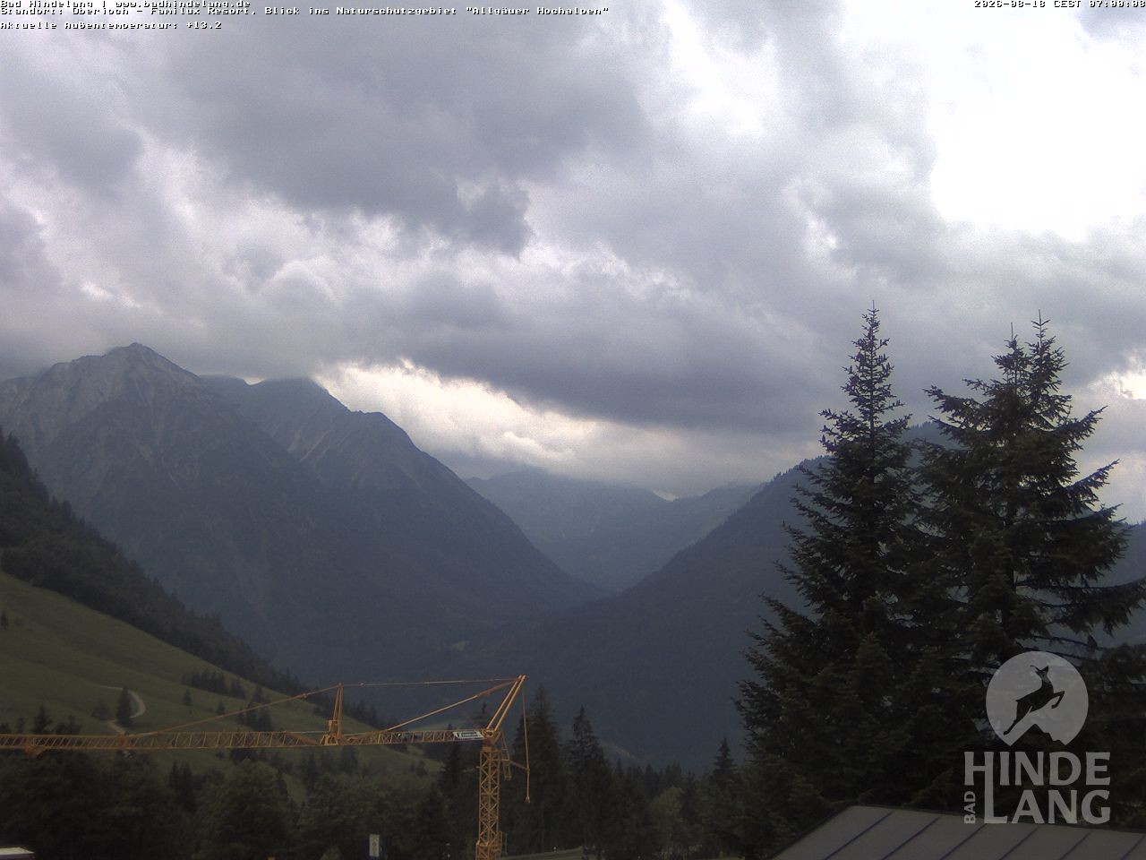 Archived image Webcam Kids hotel Oberjoch: view at the nature reseve "Allgäuer Hochalpen"