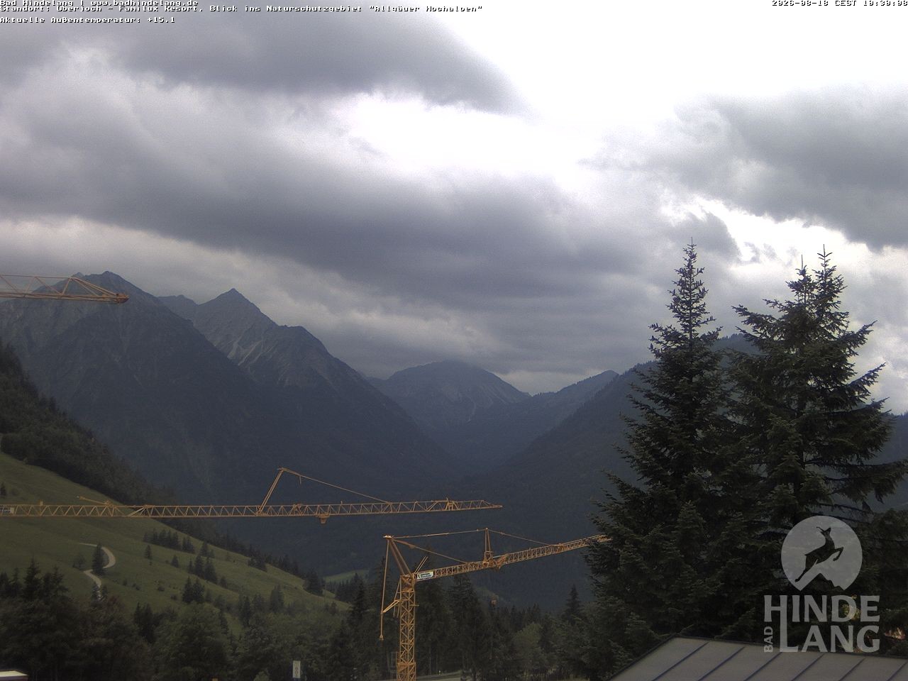 Archived image Webcam Kids hotel Oberjoch: view at the nature reseve "Allgäuer Hochalpen"