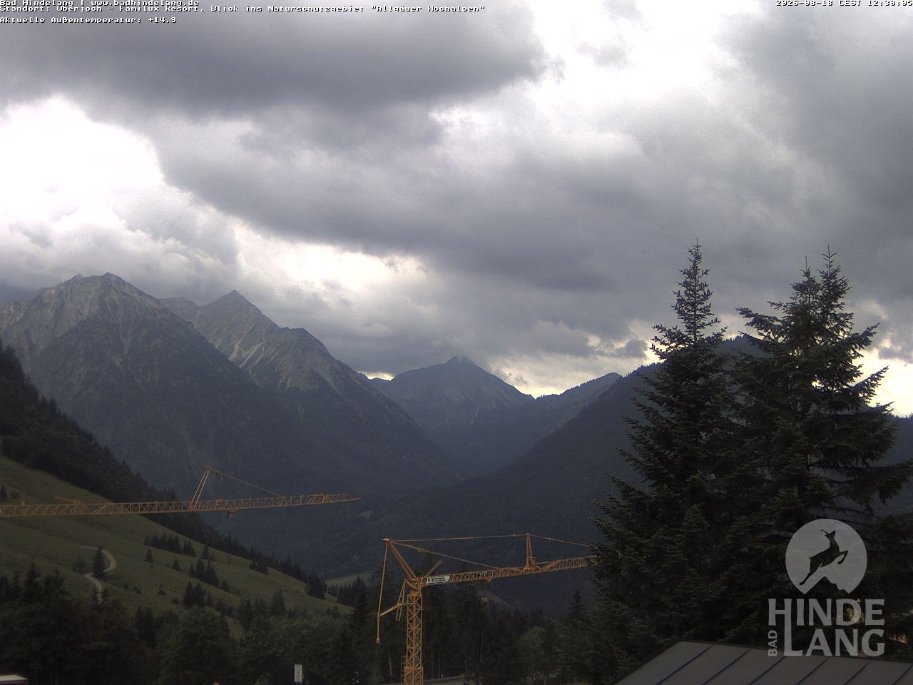 Archived image Webcam Kids hotel Oberjoch: view at the nature reseve "Allgäuer Hochalpen"