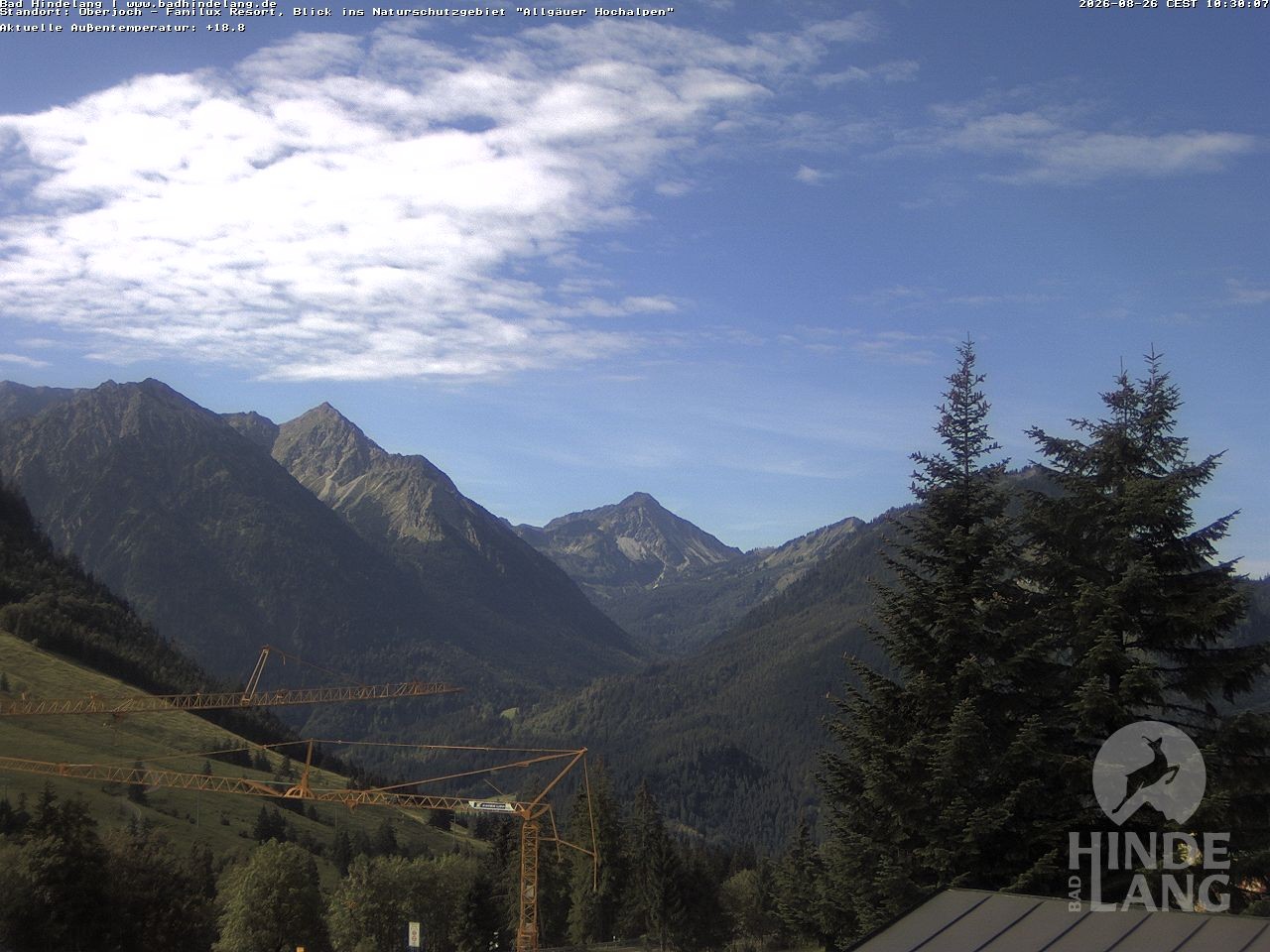 Archived image Webcam Kids hotel Oberjoch: view at the nature reseve "Allgäuer Hochalpen"