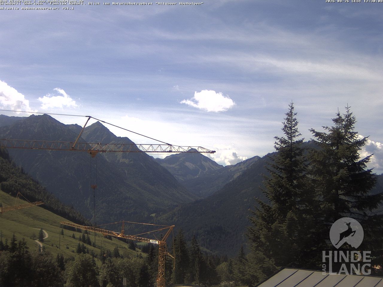 Archived image Webcam Kids hotel Oberjoch: view at the nature reseve "Allgäuer Hochalpen"