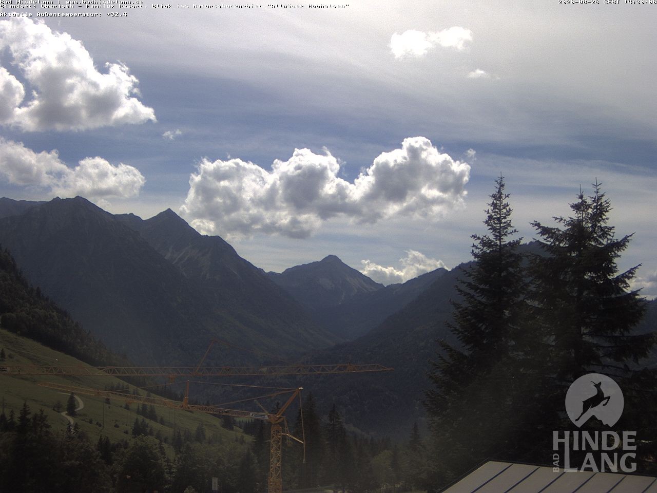 Archived image Webcam Kids hotel Oberjoch: view at the nature reseve "Allgäuer Hochalpen"