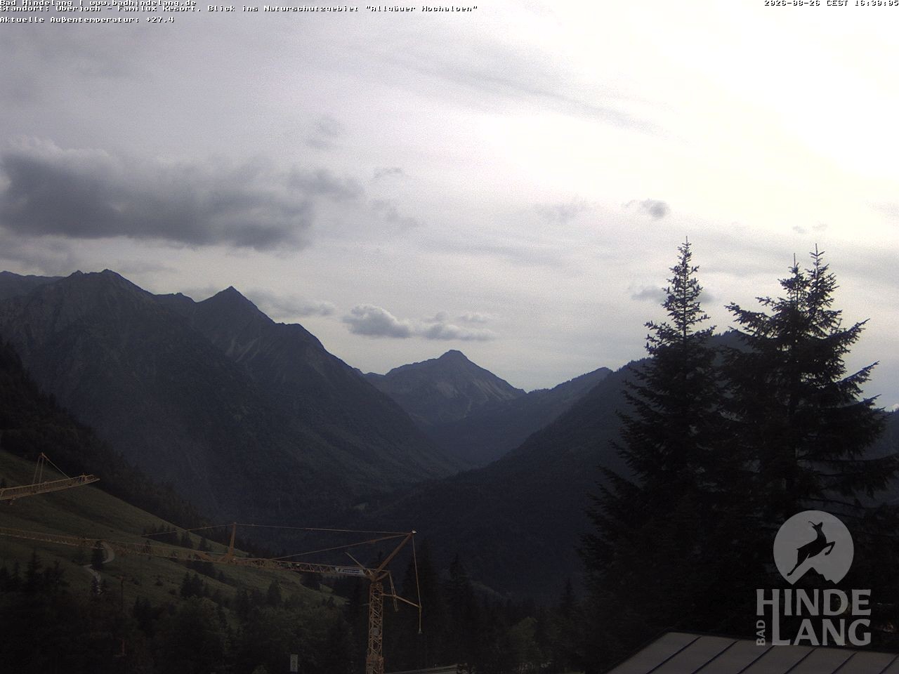 Archived image Webcam Kids hotel Oberjoch: view at the nature reseve "Allgäuer Hochalpen"