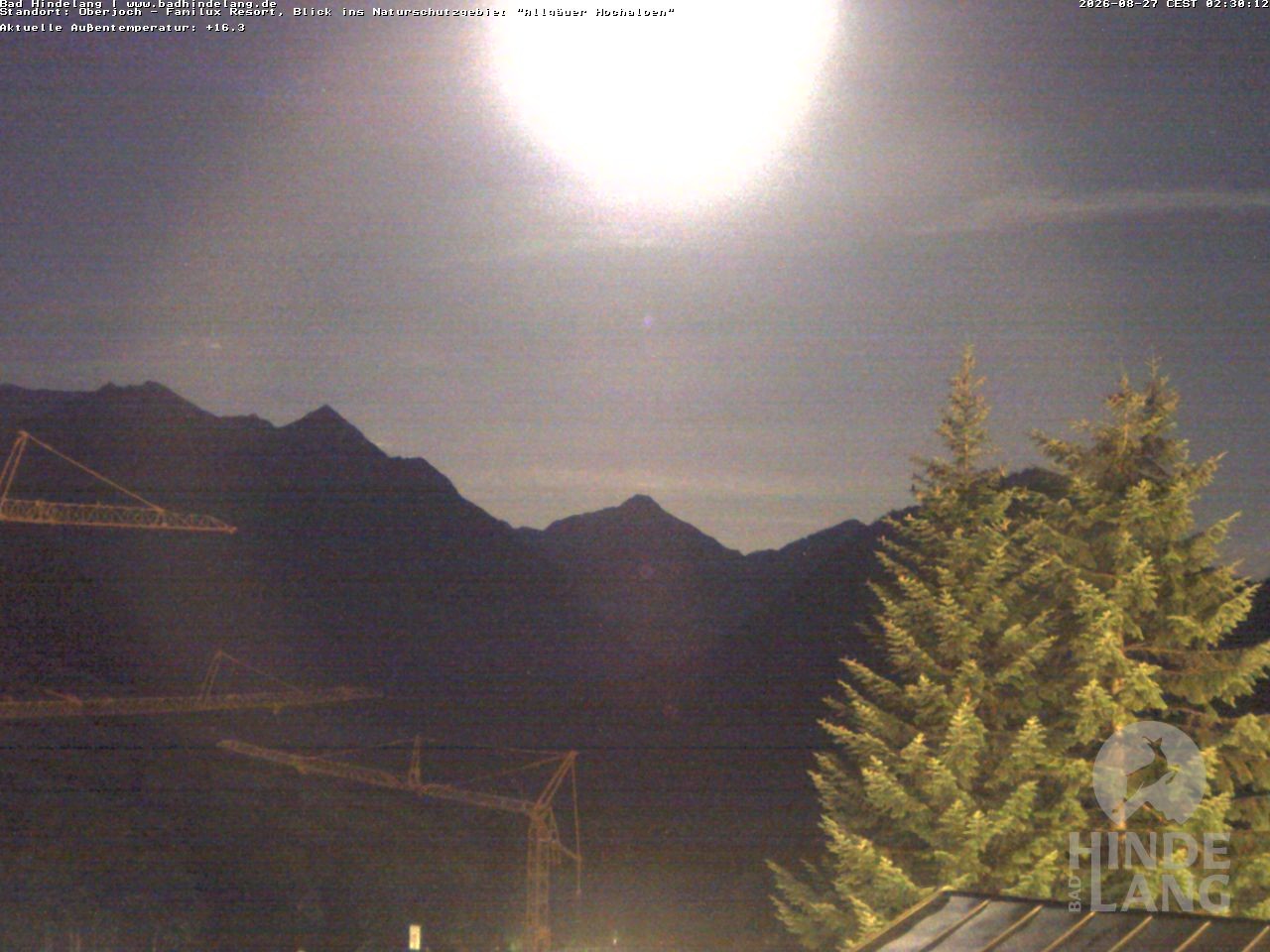 Archived image Webcam Kids hotel Oberjoch: view at the nature reseve "Allgäuer Hochalpen"