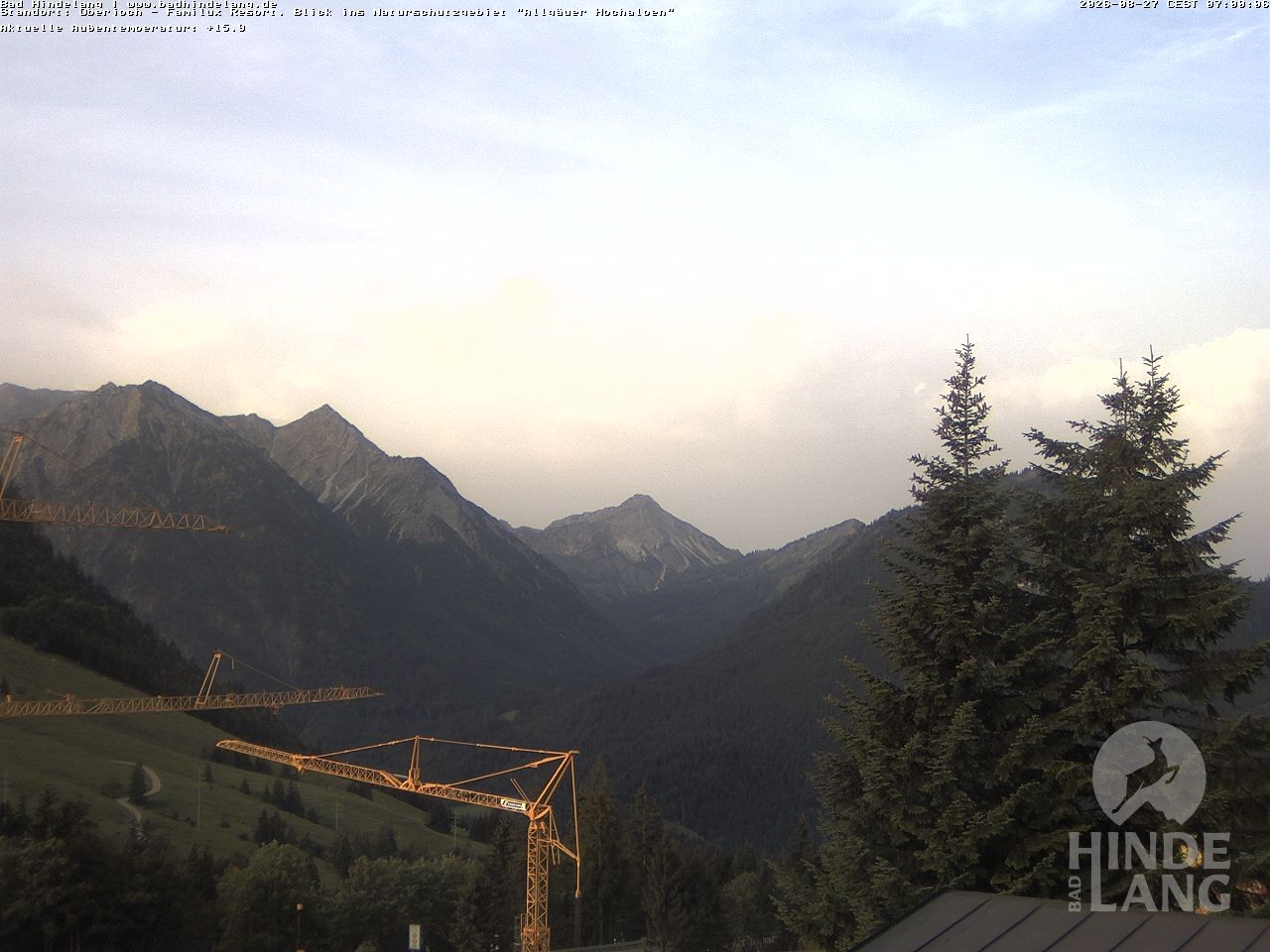Archived image Webcam Kids hotel Oberjoch: view at the nature reseve "Allgäuer Hochalpen"