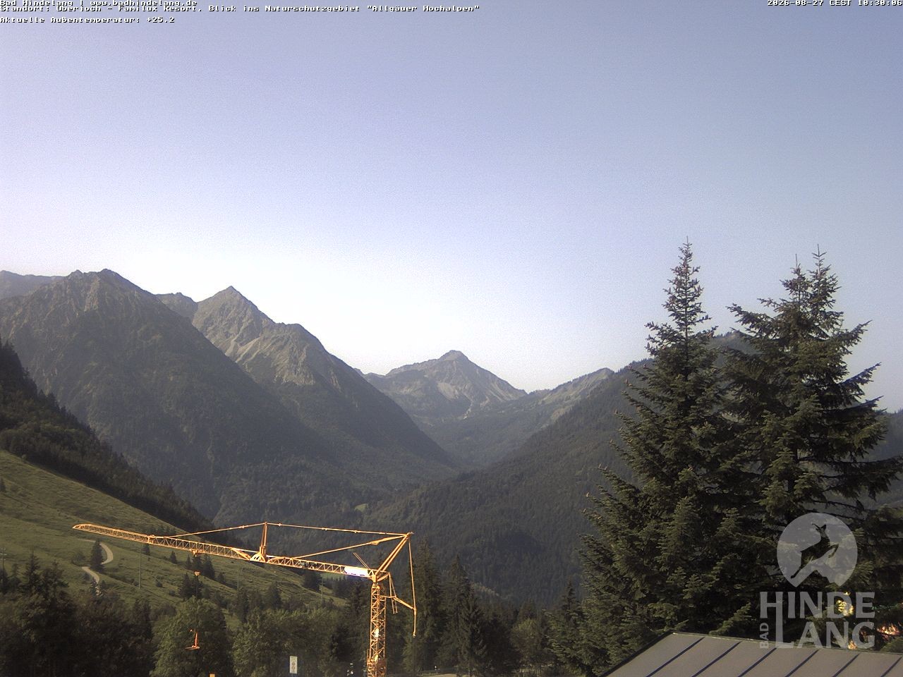Archived image Webcam Kids hotel Oberjoch: view at the nature reseve "Allgäuer Hochalpen"