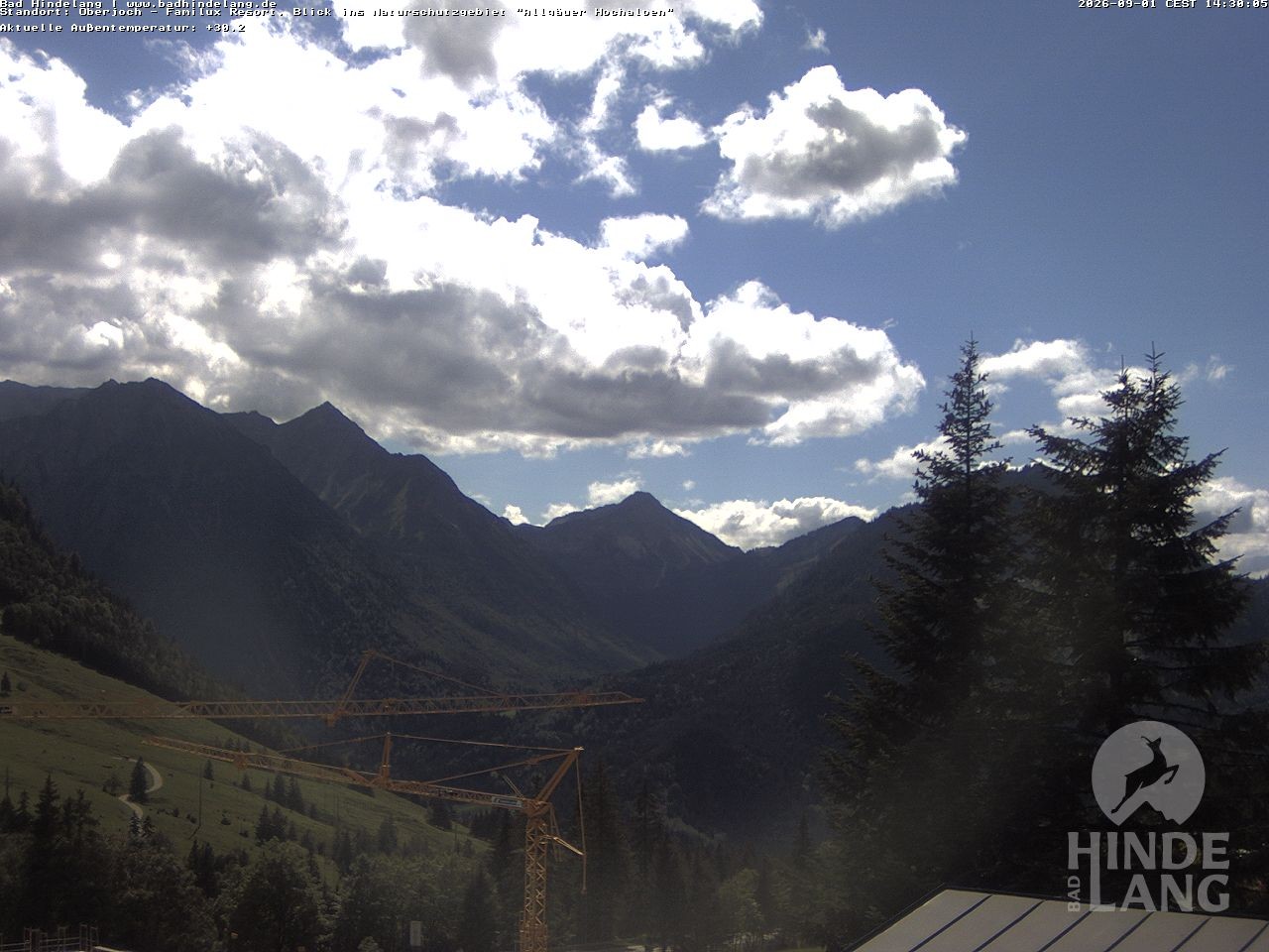 Archiv Foto Webcam Naturschutzgebiet "Allgäuer Hochalpen" vom Kinderhotel Oberjoch aus gesehen
