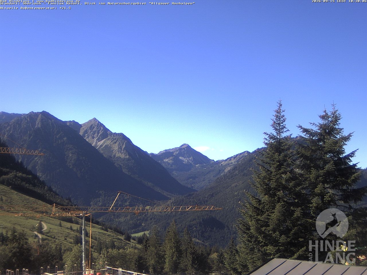 Archiv Foto Webcam Naturschutzgebiet "Allgäuer Hochalpen" vom Kinderhotel Oberjoch aus gesehen