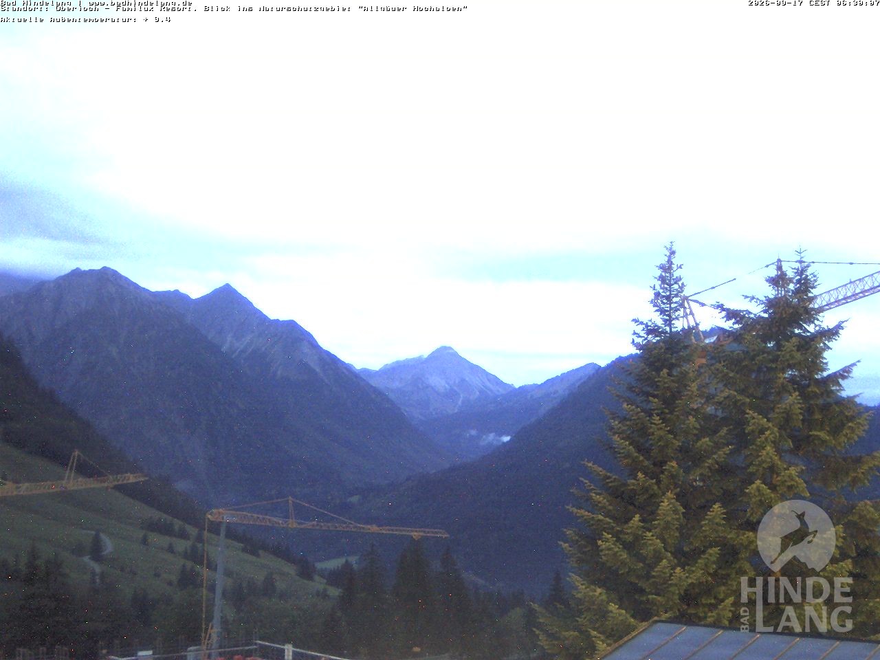 Archived image Webcam Kids hotel Oberjoch: view at the nature reseve "Allgäuer Hochalpen"