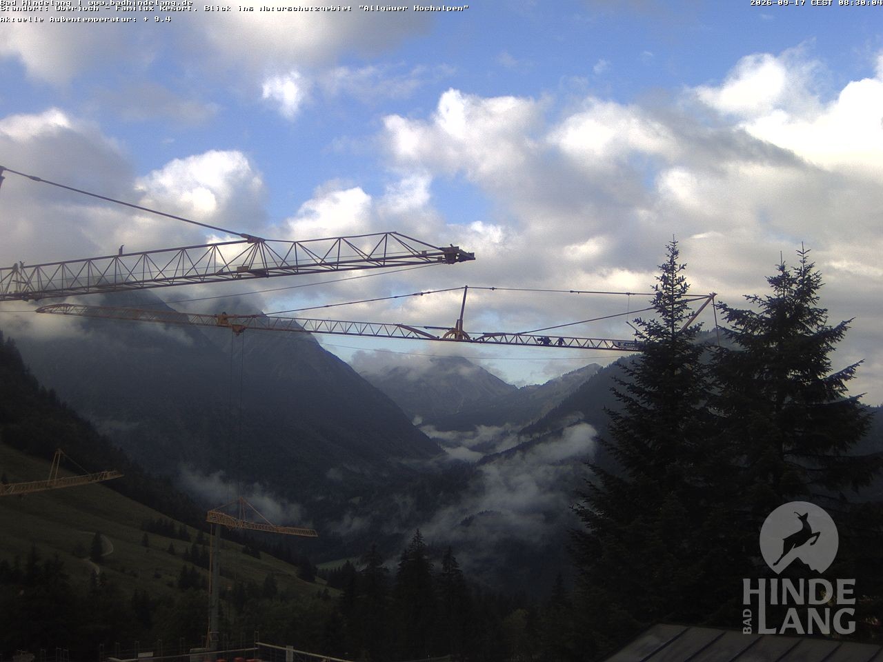 Archived image Webcam Kids hotel Oberjoch: view at the nature reseve "Allgäuer Hochalpen"