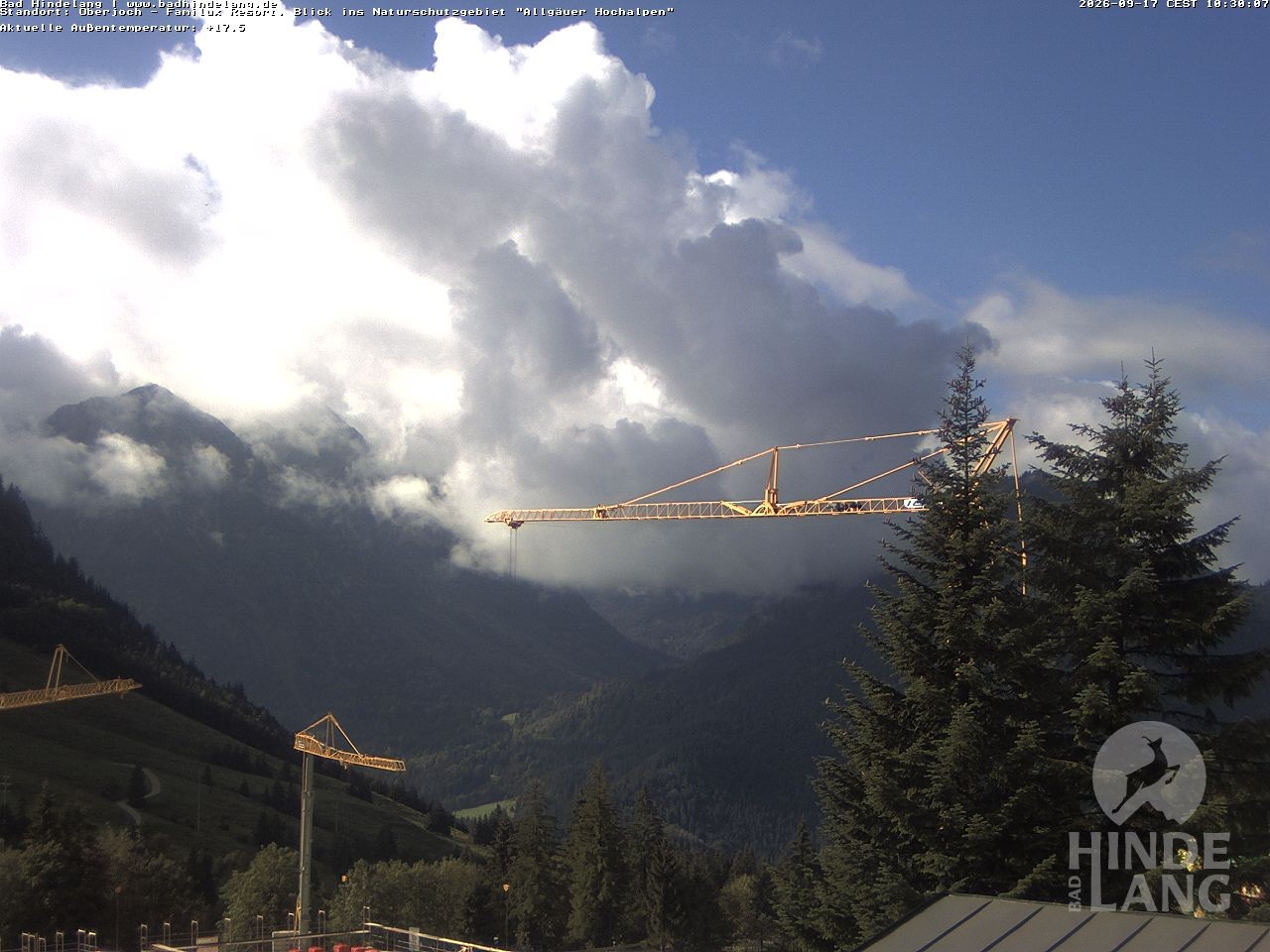 Archived image Webcam Kids hotel Oberjoch: view at the nature reseve "Allgäuer Hochalpen"