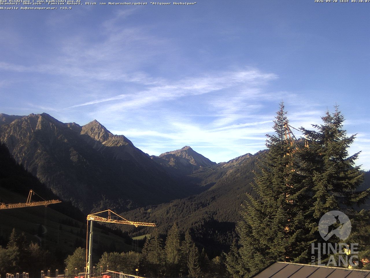 Archived image Webcam Kids hotel Oberjoch: view at the nature reseve "Allgäuer Hochalpen"