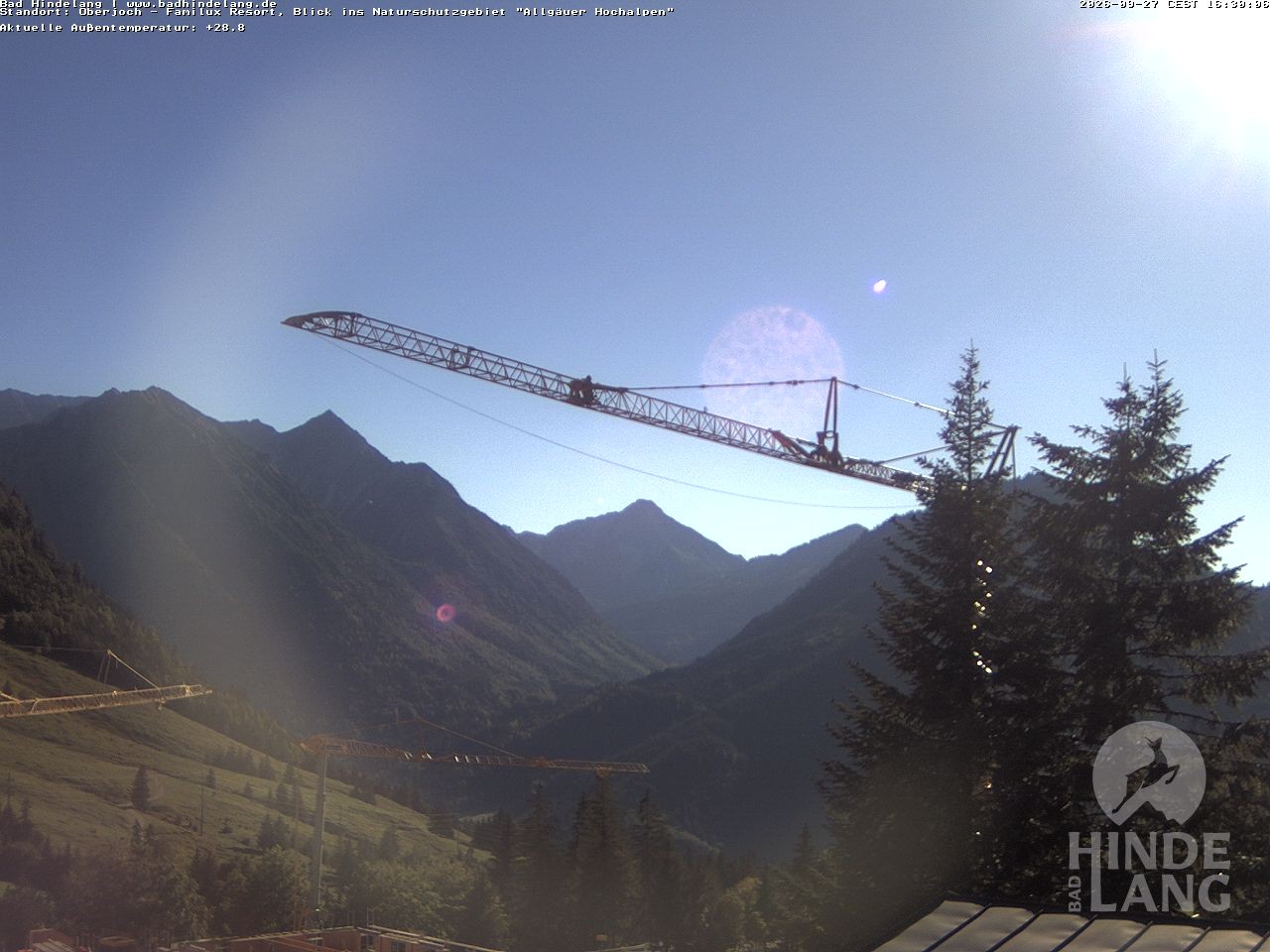 Archiv Foto Webcam Naturschutzgebiet "Allgäuer Hochalpen" vom Kinderhotel Oberjoch aus gesehen