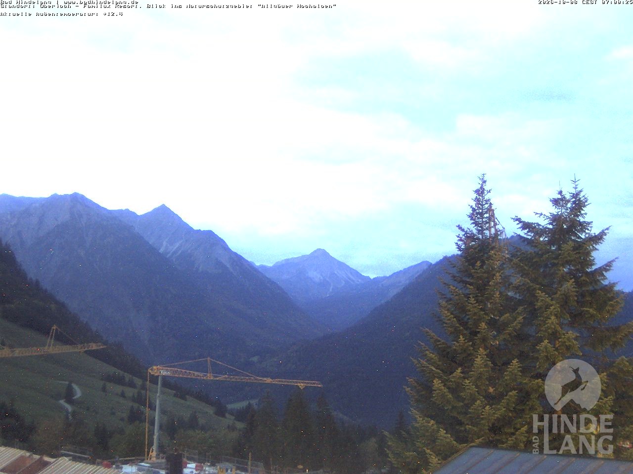 Archived image Webcam Kids hotel Oberjoch: view at the nature reseve "Allgäuer Hochalpen"