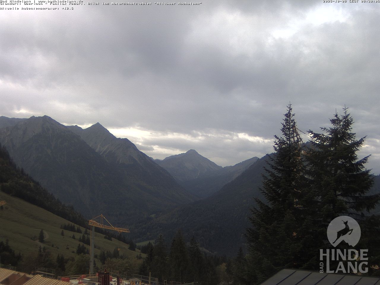 Archived image Webcam Kids hotel Oberjoch: view at the nature reseve "Allgäuer Hochalpen"
