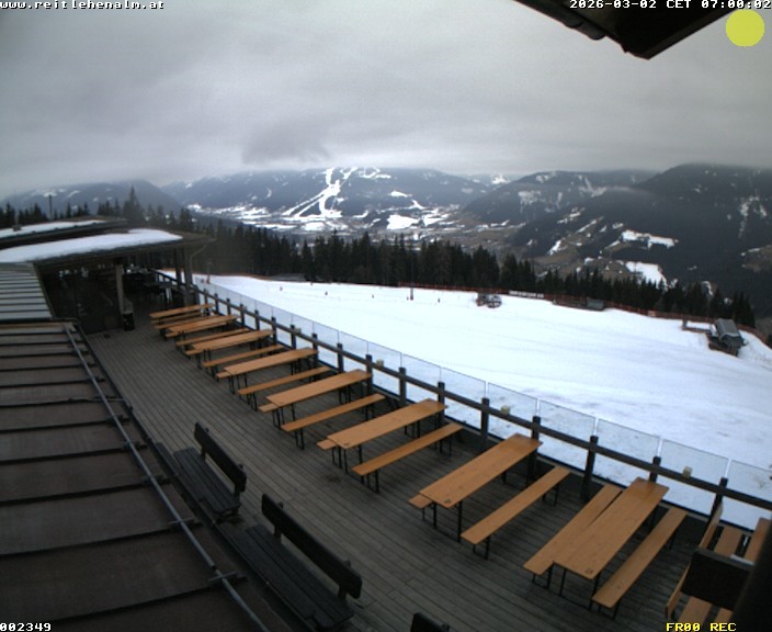 Archived image Webcam mountain restaurant Reitlehen Alm, Monte Popolo in Eben/Pongau