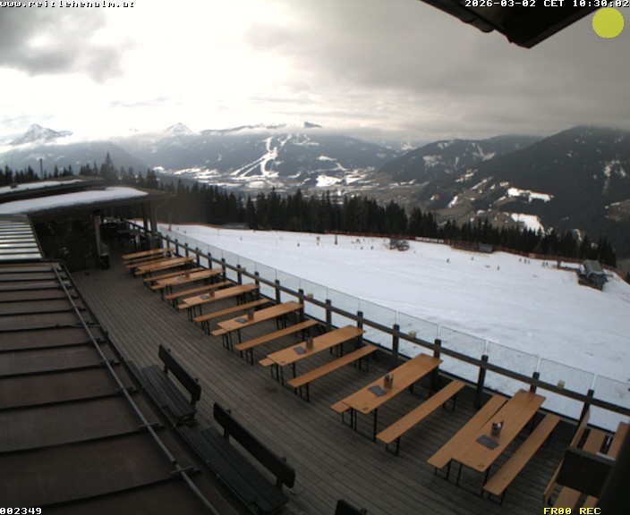 Archived image Webcam mountain restaurant Reitlehen Alm, Monte Popolo in Eben/Pongau