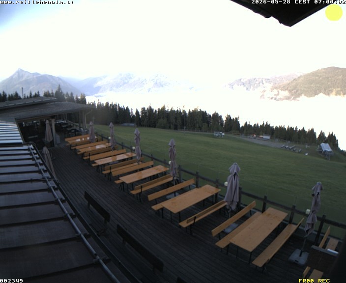Archived image Webcam mountain restaurant Reitlehen Alm, Monte Popolo in Eben/Pongau