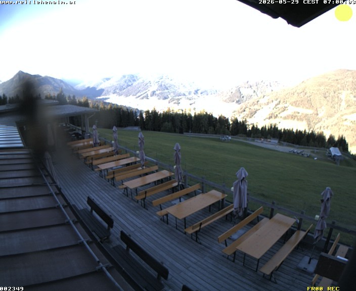 Archived image Webcam mountain restaurant Reitlehen Alm, Monte Popolo in Eben/Pongau