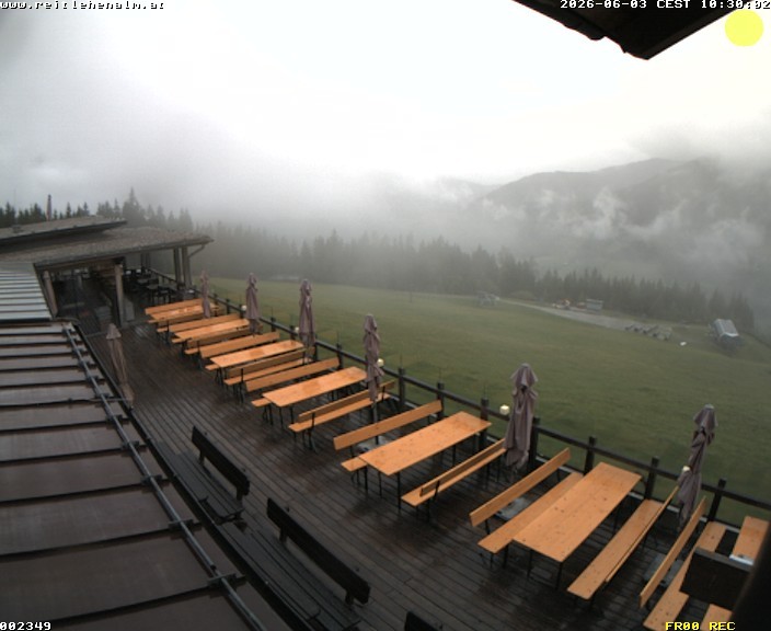 Archived image Webcam mountain restaurant Reitlehen Alm, Monte Popolo in Eben/Pongau